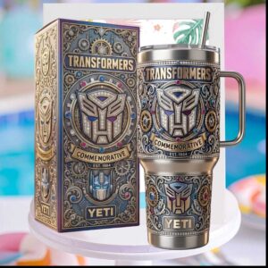 Transformers Commemorative Edition Est 1984 Optimus Prime Retro Toy Gift Stainless Steel Insulated Tumbler