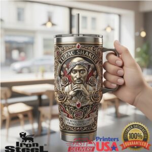 Tupac Shakur The Rose That Grew From Concrete Tribute Stainless Steel Insulated Tumbler