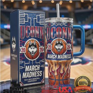 UConn Huskies March Madness 2026 National Champions Flames Edition Tumbler