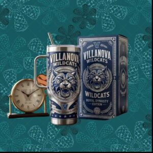 Villanova Wildcats Royal Dynasty Edition NCAA Basketball Sports 40oz Gifts for Fans Stainless Steel Insulated Tumbler