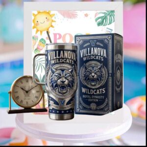 Villanova Wildcats Royal Dynasty Edition NCAA Basketball Sports 40oz Gifts for Fans Stainless Steel Insulated Tumbler