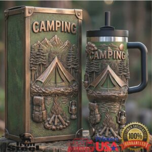 Vintage Scenic Camping Landscape Mountain Adventure Outdoor Enthusiast Gift Stainless Steel Insulated Tumbler