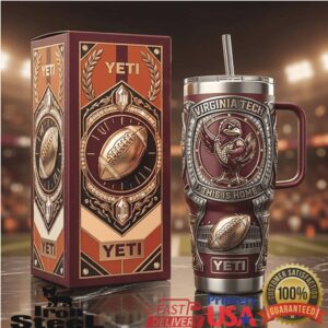 Virginia Tech Hokies This Is Home 40oz Tumbler Maroon and Gold Football Edition