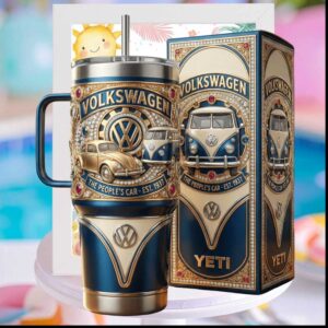 Volkswagen The Peoples Car Est 1937 Retro Beetle Bus Heritage Gift Stainless Steel Insulated Tumbler