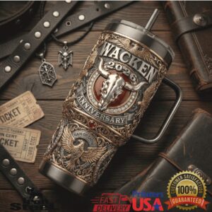 Wacken 2026 Anniversary Thrash Legacy Heavy Metal Music Festival Skull Fan Gift Stainless Steel Insulated Tumbler