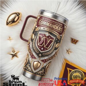 Washington Commanders Football 40oz Insulated Tumbler Luxury Hail to the Commanders Fan Gift