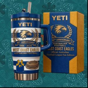 West Coast Eagles 40th Anniversary 1986 2026 Australian Football League Fan Edition Tumbler