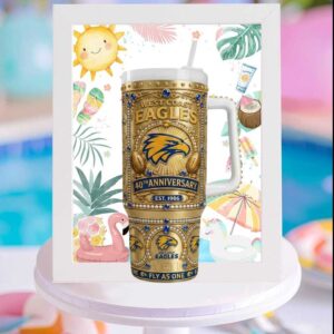 West Coast Eagles AFL 40th Anniversary Gold Jewel Commemorative Luxury Fan Gift Tumbler