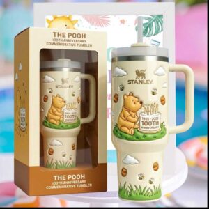 Winnie The Pooh 100th Anniversary Commemorative 1925 2025 Retro 40oz Gifts for Kids Stainless Steel Insulated Tumbler