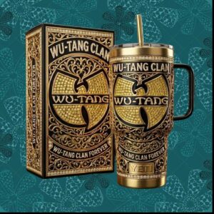 Wu Tang Clan Forever 36 Chambers Vintage Hip Hop Gold 40oz Gifts for Fans Stainless Steel Insulated Tumbler