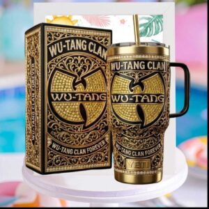 Wu Tang Clan Forever 36 Chambers Vintage Hip Hop Gold 40oz Gifts for Fans Stainless Steel Insulated Tumbler