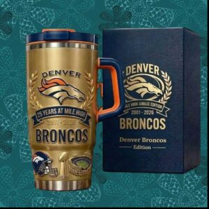 Denver Broncos 25 Years at Mile High 2001 2026 NFL Stainless Steel Insulated Tumbler