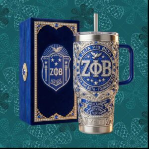Zeta Phi Beta Sorority Founded 1920 Blue Silver Royal Elegant Gift for Women Stainless Steel Insulated Tumbler