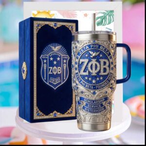 Zeta Phi Beta Sorority Founded 1920 Blue Silver Royal Elegant Gift for Women Stainless Steel Insulated Tumbler